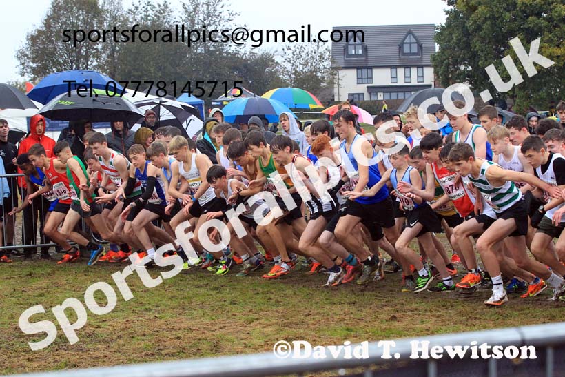 Boys Under-15s 2023 National Cross Country Relays, Berry Hill Park, Mansfield.  Photo: David T. Hewitson/Sports for All Pics